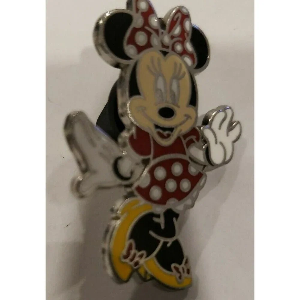 Disney Pin 00002 Minnie Mouse Yellow High Heel Shoes Pumps Red Hair Bow & Gloves